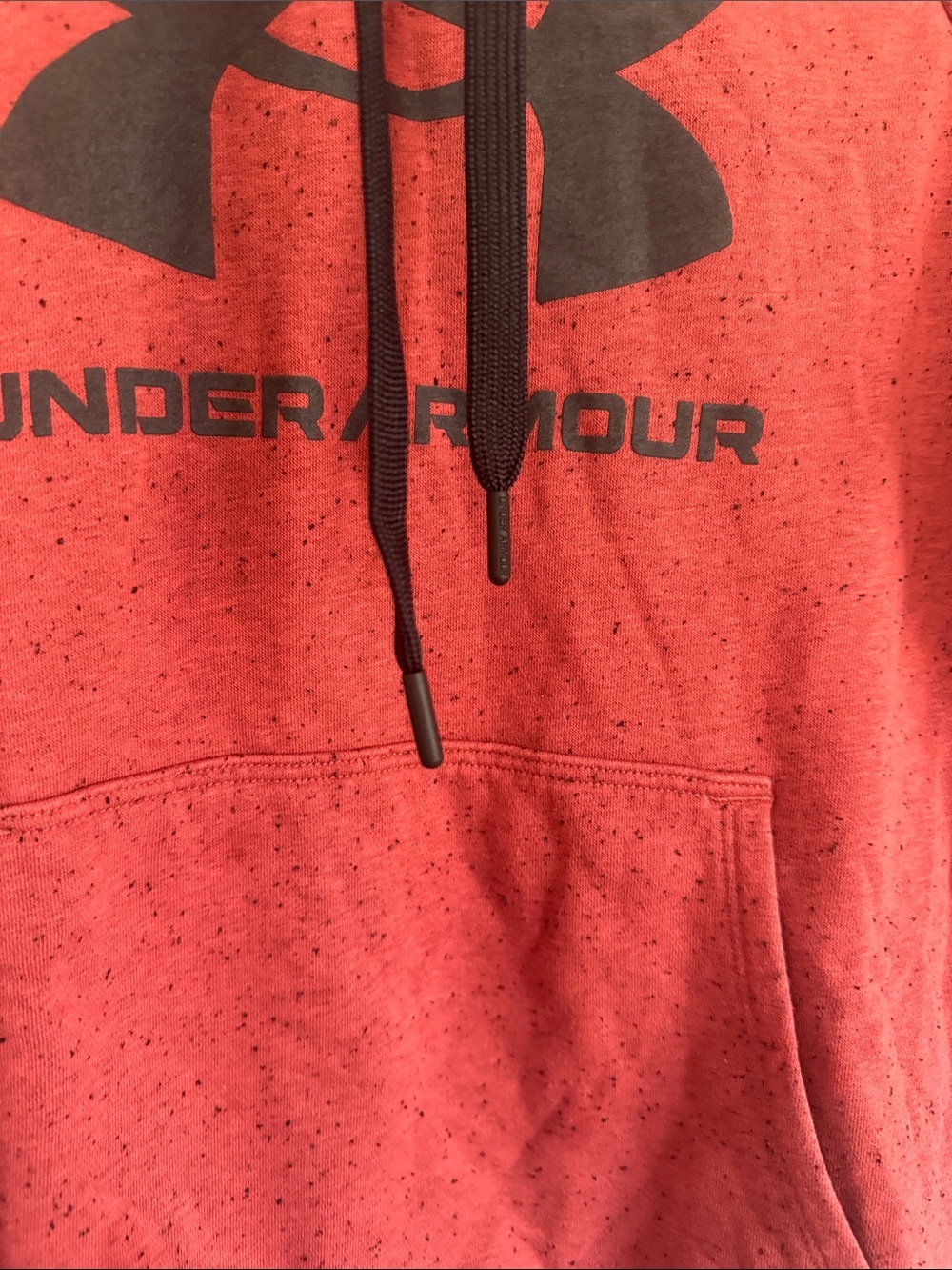 Under Armour Men’s Red Pullover Style Hoodie with Black Logo - Picture 10 of 10